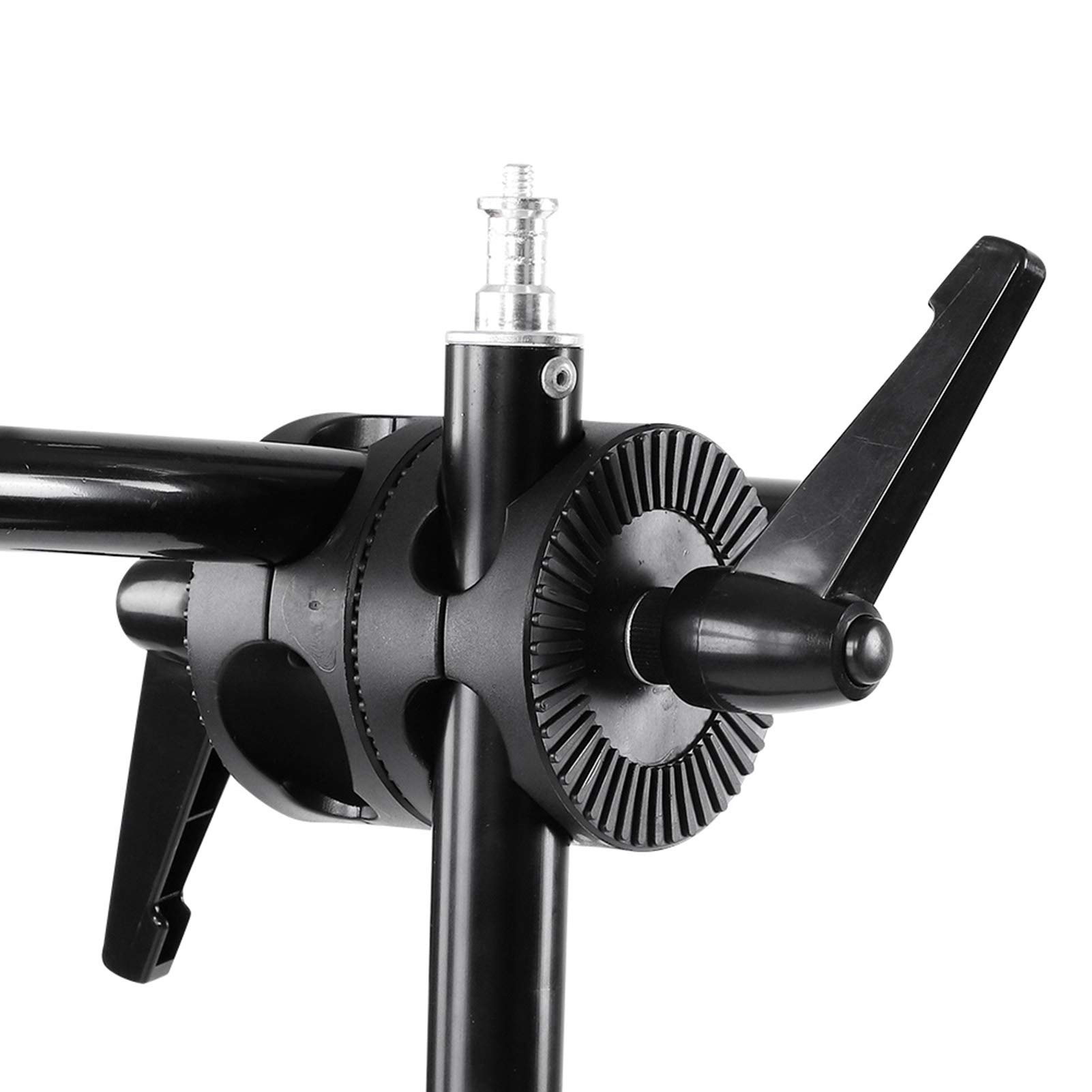 Dual Head Grip Swivel Clamp Head Holder Bracket Dual Wheel Reflector Bracket Support Rotator Light Stand Adapter Photography Accessory