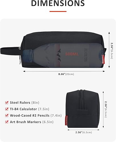 Miniatura 86 de Fmeida Estuche para lápices estético, bolsa de lápices de gran capacidad, estuche portátil para bolígrafos, oficina, papelería, bolsa de maquillaje