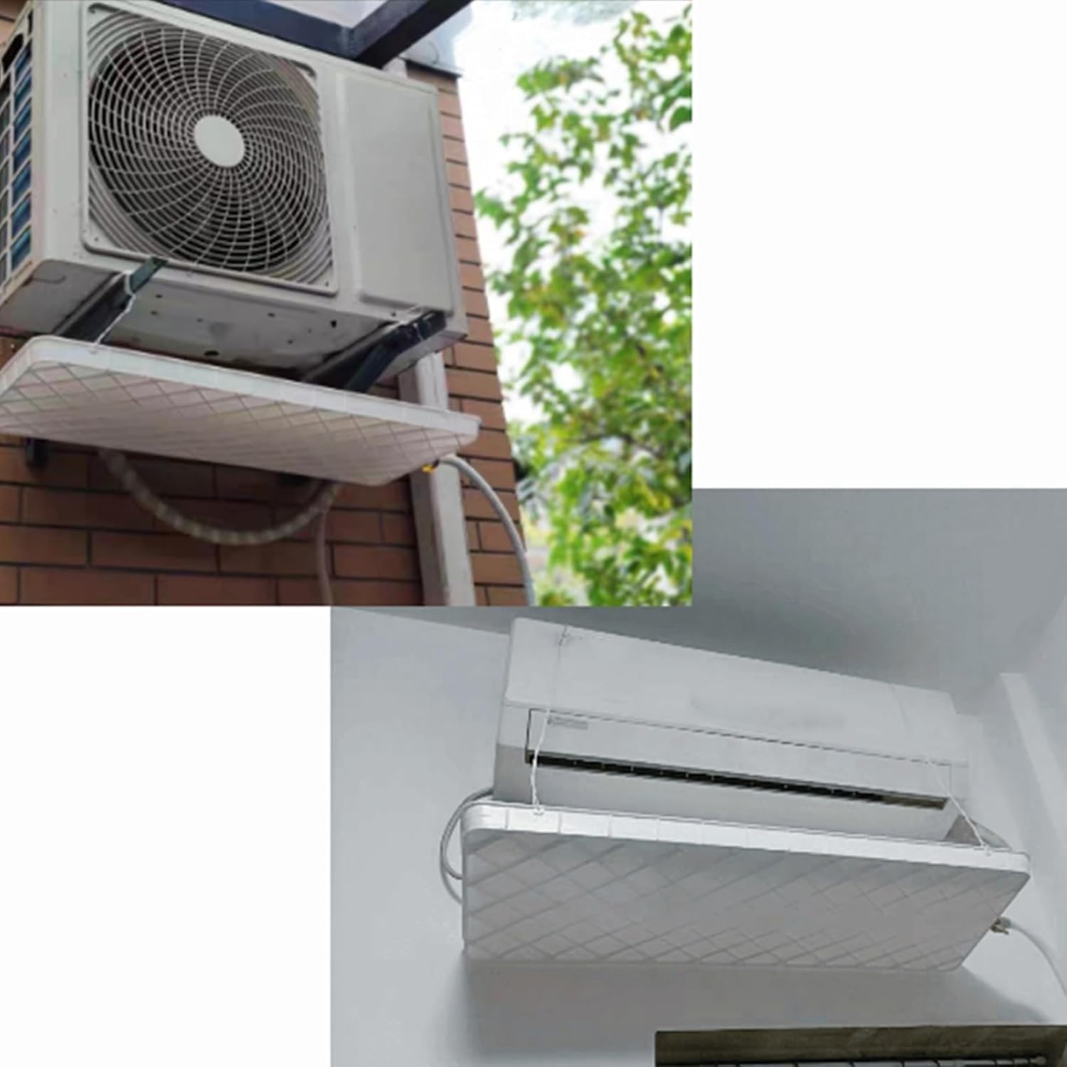 Bandeja de goteo de condensado, bandeja de goteo de aire acondicionado con tubo de drenaje, perfecta para sistemas de bomba de calor de aire acondicionado dividido en interiores y exteriores (81 x 24