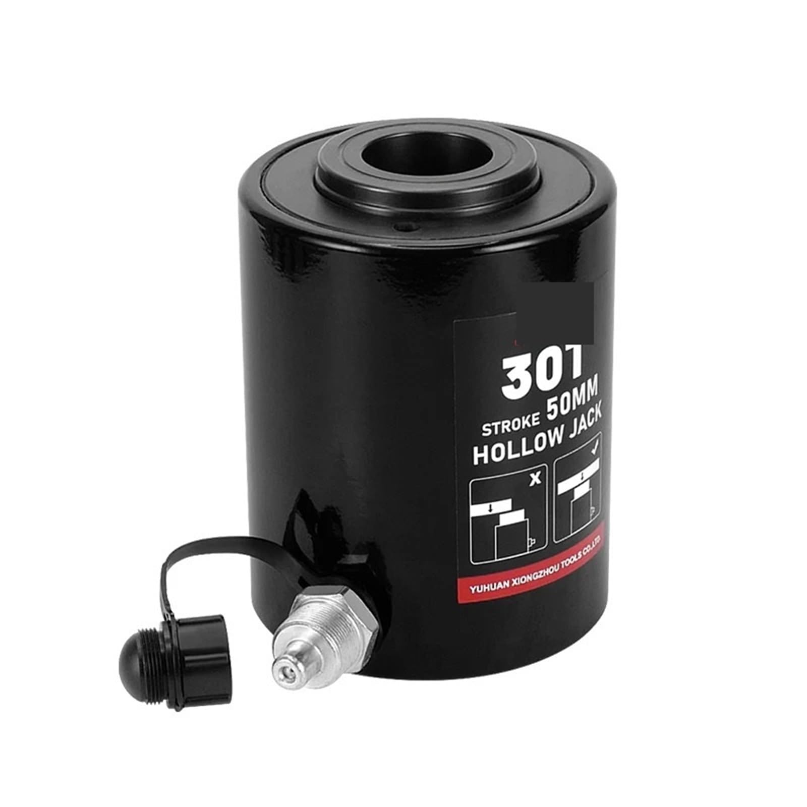 Mining One Color Hydraulic Ram, Hydraulic Hollow Plunger Jack 30Ton 50Mm Hollow Plunger Hydraulic Hollow Cylinder Rch-3050 Hydraulic Lifting Maintenance For Long-Term Use