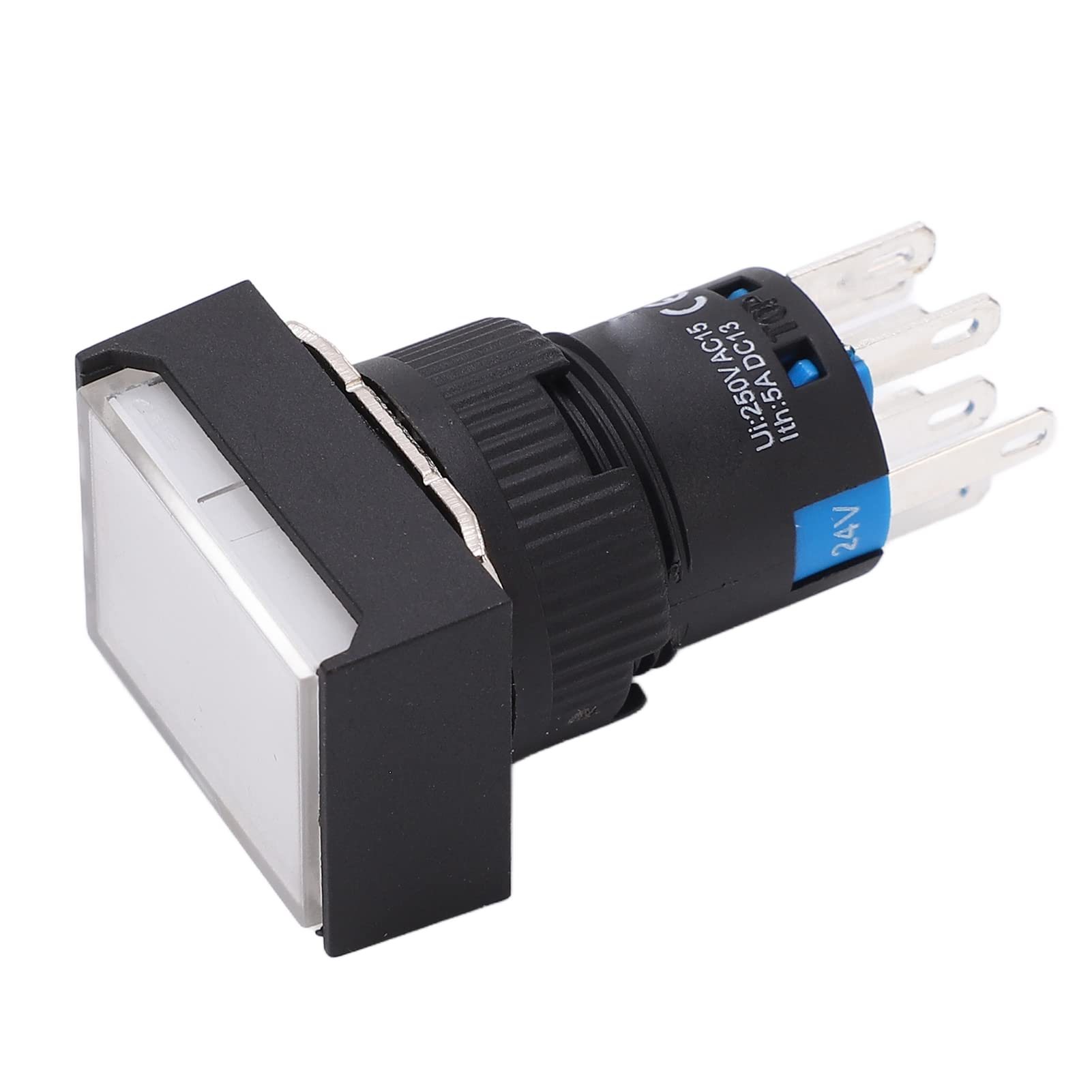 Cocoarm Interruptor de Botón ABS Botón de Encendido 25 Piezas AC DC 24 V 5 A con Indicador de Luz Aislamiento de 250 V para Equipos de Control Industrial Máquina Panel Contactor de relé