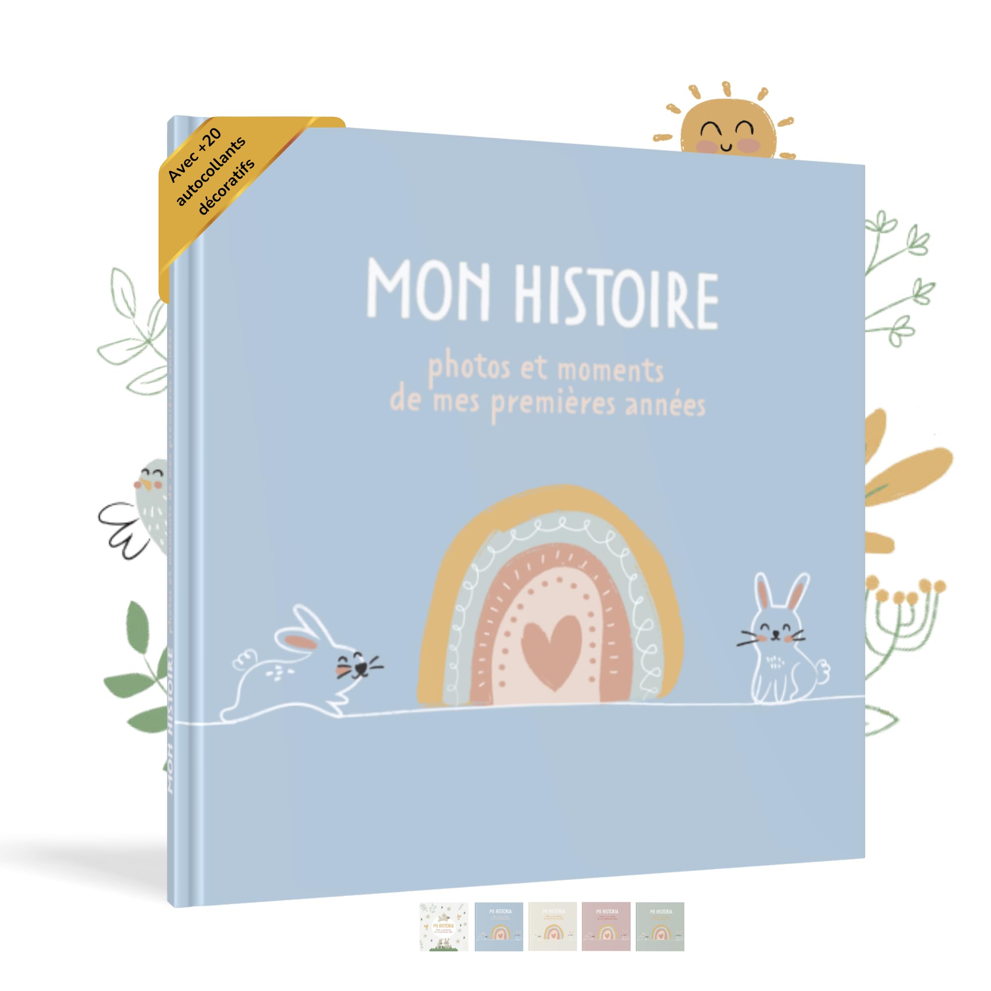 HUBORNS – Libro de recuerdos del bebé desde el nacimiento hasta los 5 años, álbum de fotos y diario para anotar momentos especiales, regalo ideal para padres primerizos y baby shower — view 10