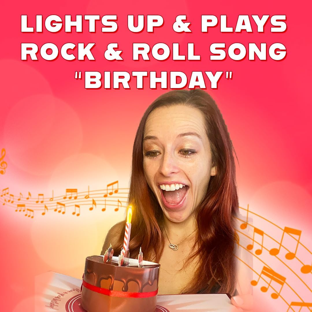 100 GREETINGS Birthday Cards with Lights & Music - Happy Birthday Card Mom, Birthday Gift for Son, Birthday Cards Women & Men, 1 Pop Up Birthday Card (Brown Cake) - Image 4