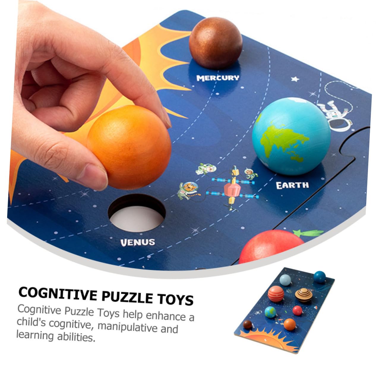 Juguete Educativo de Madera de Ocho Planetas para Niños, Rompecabezas