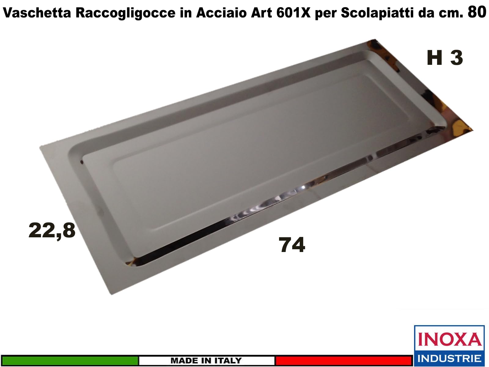 Kit Scolapiatti 76 cm da Incasso per Mobile Pensile Vasistas cm. 80 completo di Telaio Regolabile e Vaschetta