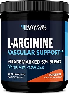 L-Arginine Powder - Nitric Oxide Supplement for Men and Women with L-Citrulline and Beet Root - Pre and Post Workout Support for Endurance and Recovery - Tangerine Flavor, 1 Month Supply (30 Scoops)