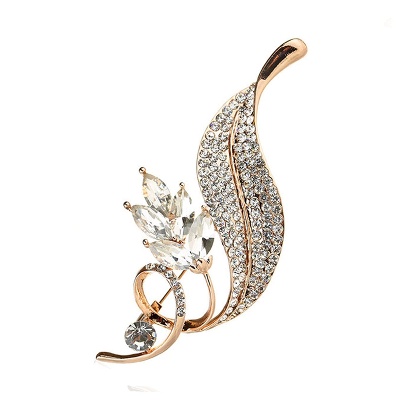 WXKAGF Spilla Femminile Blu Bianca con zirconi Spille per Gioielli in Oro Color Argento per Le Donne Accessori per Cappotti con Spille a Fiori Carini