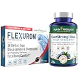 Purity Products Bundle - Flexuron Joint Formula + EverStrong Blue Tablets - Strength + Flexibility Power Pack Flexuron (Krill Oil, Hyaluronic Acid + Astaxanthin) - EverStrong Blue (Muscle Matrix)