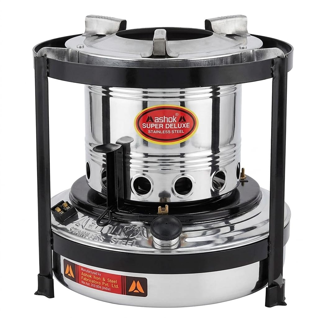 Ashokk Deluxe Kerosene Wick Stove | 100% Stainless Steel Body | Heavy-Duty High Flame Bhatti | Fuel-Efficient Wick Burner for Home, Outdoor & Commercial Cooking-image-24
