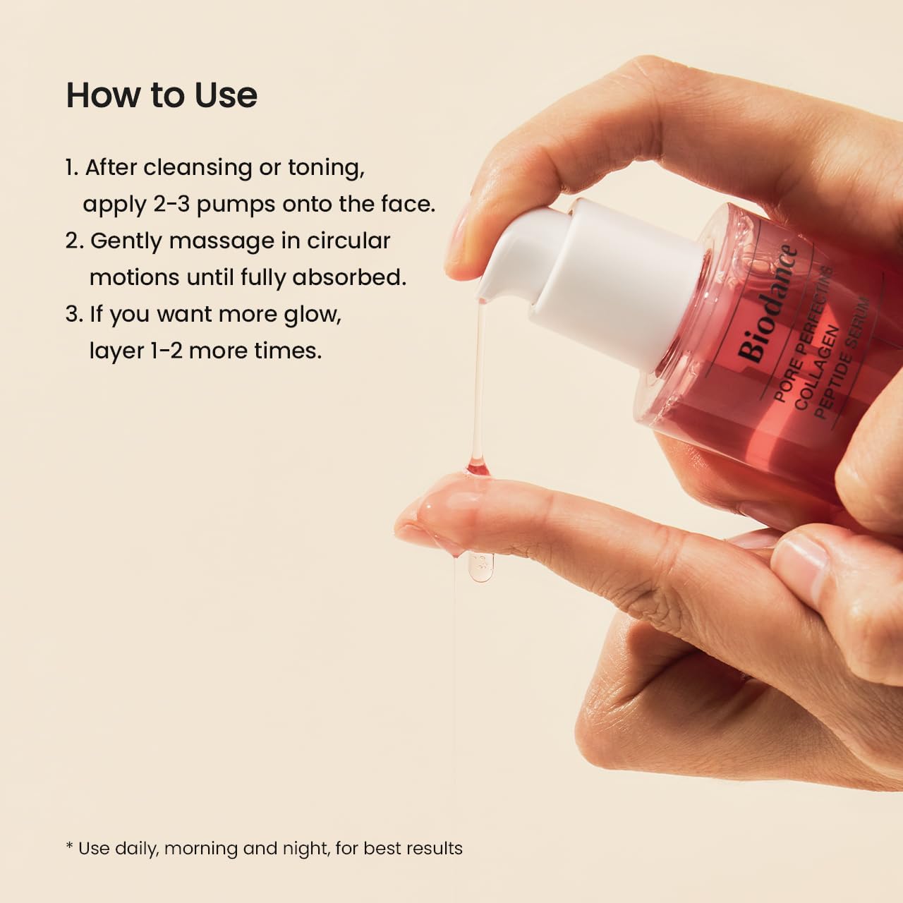 BIODANCE Siero Viso ai Peptidi di Collagene - Perfezionatore Pori, Rassodante e Illuminante - Effetto Rimpolpante e Base Trucco - Skin Care Coreana per Tutti i Tipi di Pelle - 30ml (1.01 fl.oz)
