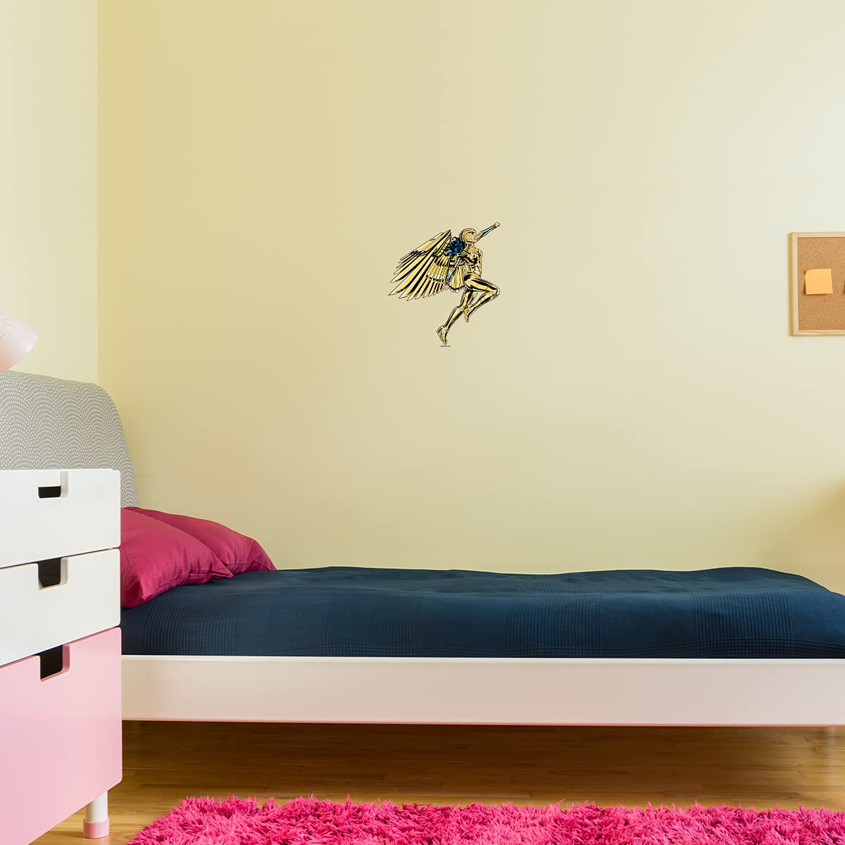 Kismet Decals Home & Room Decor Self-Adhesive Wall Art Decorative Wonder Woman 1984 Licensed Wall Sticker Easy DIY - Golden Eagle Armor Flight Comic Art Small