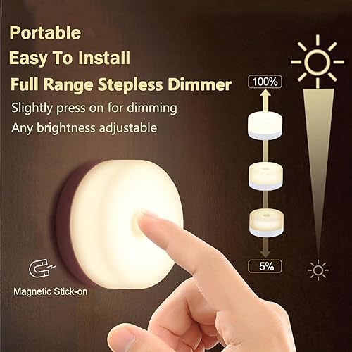 Miniatura 4 de S SELDORAUK - Luces nocturnas táctiles para niños con función de atenuación luz de noche recargable de bebé lámpara de noche regulable para