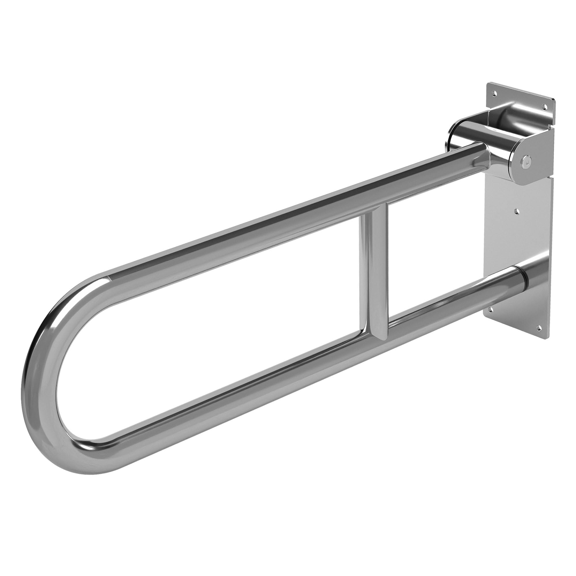 ML-Design Barra para WC, Apoyo para Inodoro Abatible para Personas Mayores y Movilidad Reducida, 60cm, Acero Inoxidable, Soporte Plegable de Levantamiento, Asidero de Seguridad para Baño, Carga 200kg