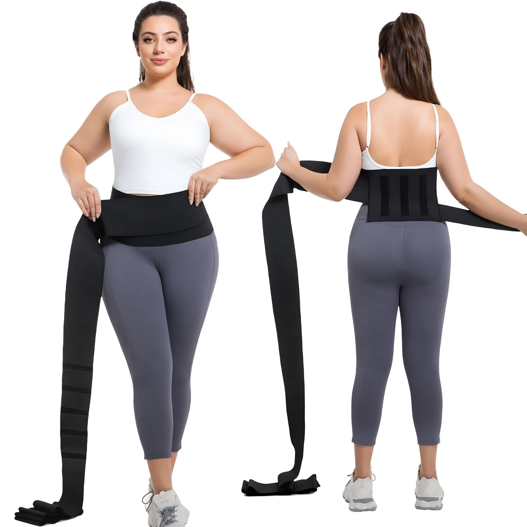 LoyMoo Waist Trainer for Women Plus Size 2025 Upgrade Adjust Stomach Bandage Wrap Waist Band Long Torso Tummy Wraps