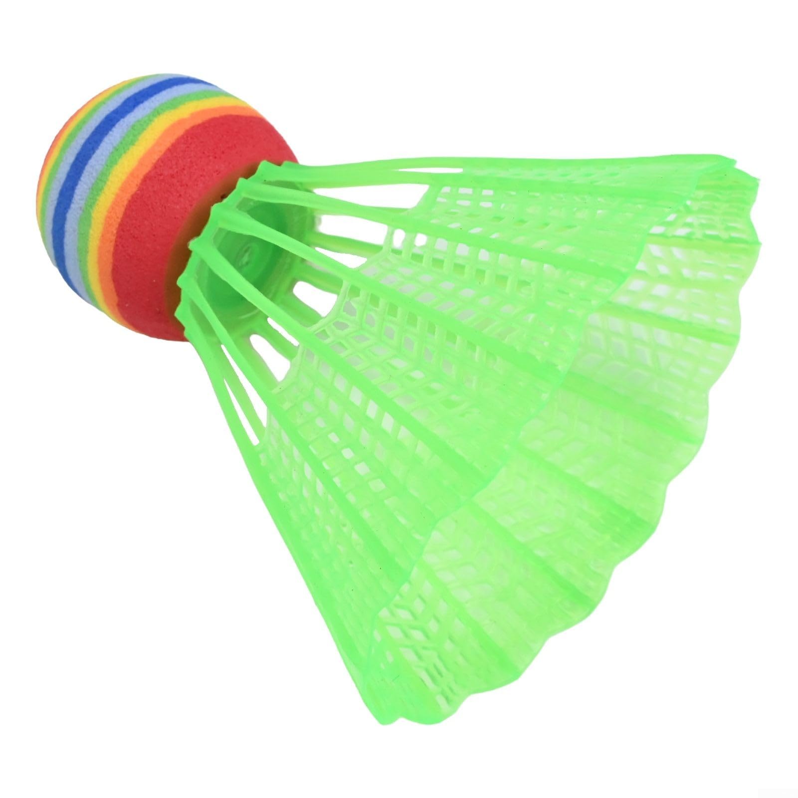 30 Pack Sponge Shuttlecocks for Badminton, Colourful Nylon Balls with Stable Flight, Lightweight Plastic Design for Beginners and Children Practice(green)