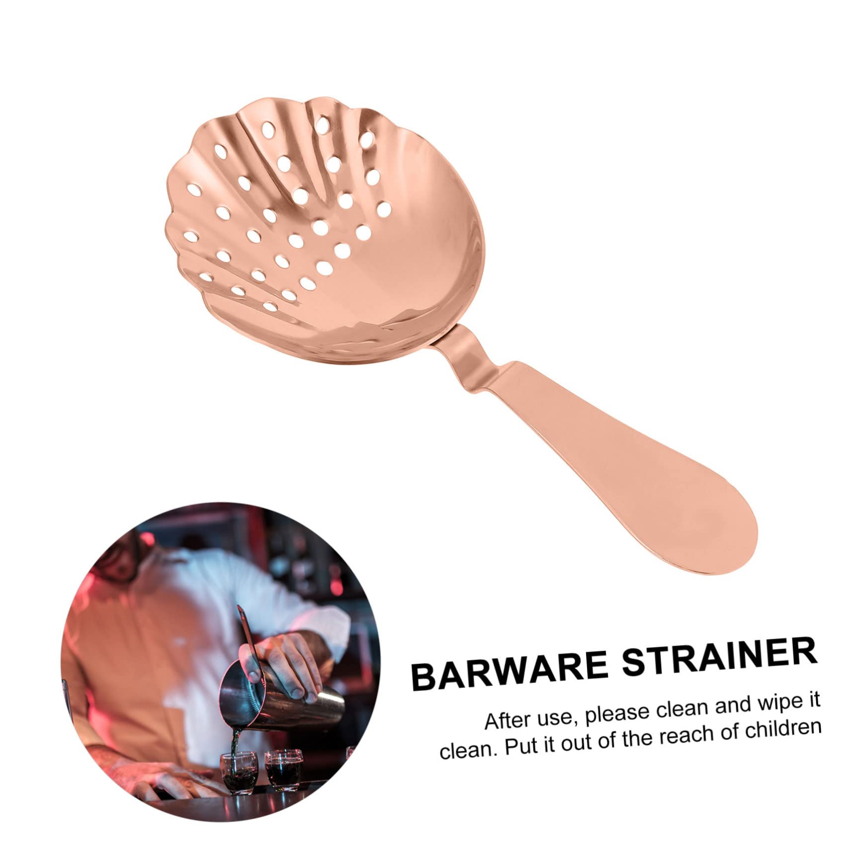 PRETYZOOM 2 Pcs Bar Strainer Filter Professional Grade Commercial Ice Strainer for Bartending Rose Gold Finish