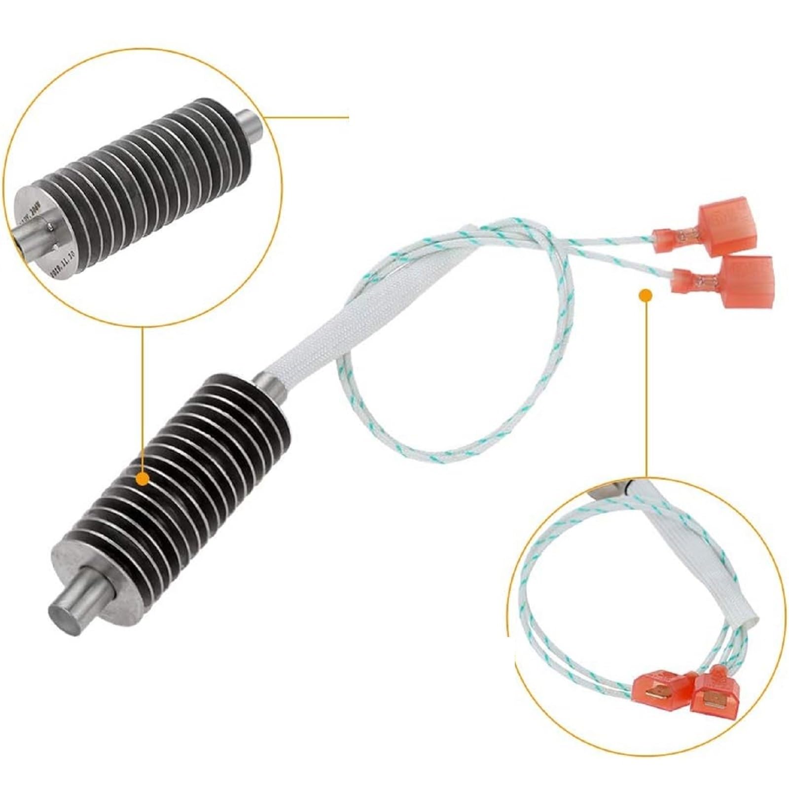 TUBBEK Allumeur de Remplacement de poêle 306 Watts, 15 ailettes, adapté aux poêles à granulés for Harman 1-10-06620, 3-20-06783,3-20-677200, connecteurs mâles