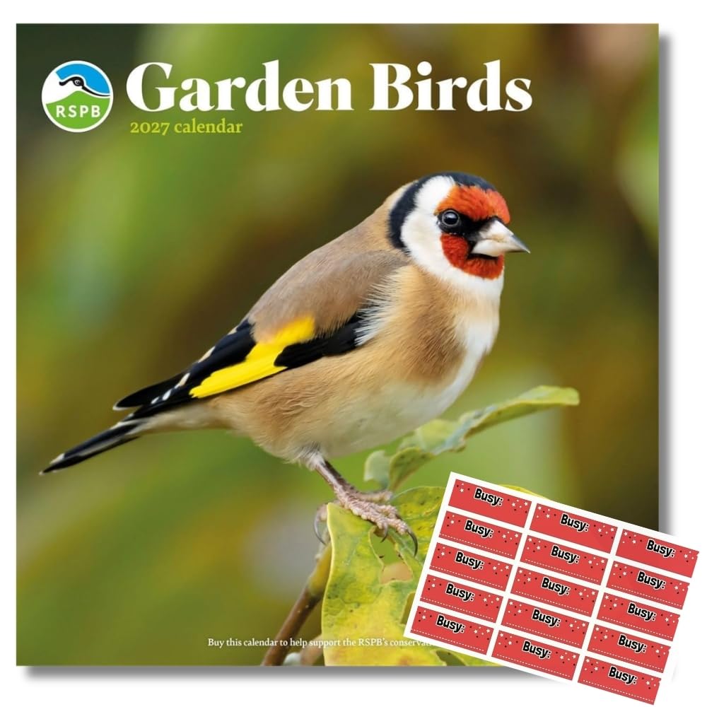 Carousel Worldwide Garden Birds 2027 Square Wall Calendar with Stickers
