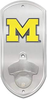 FANMATS 45296 University of Michigan Wall Bottle Opener | Chrome | 8.5" x 4" x 1.25 | M Primary Logo