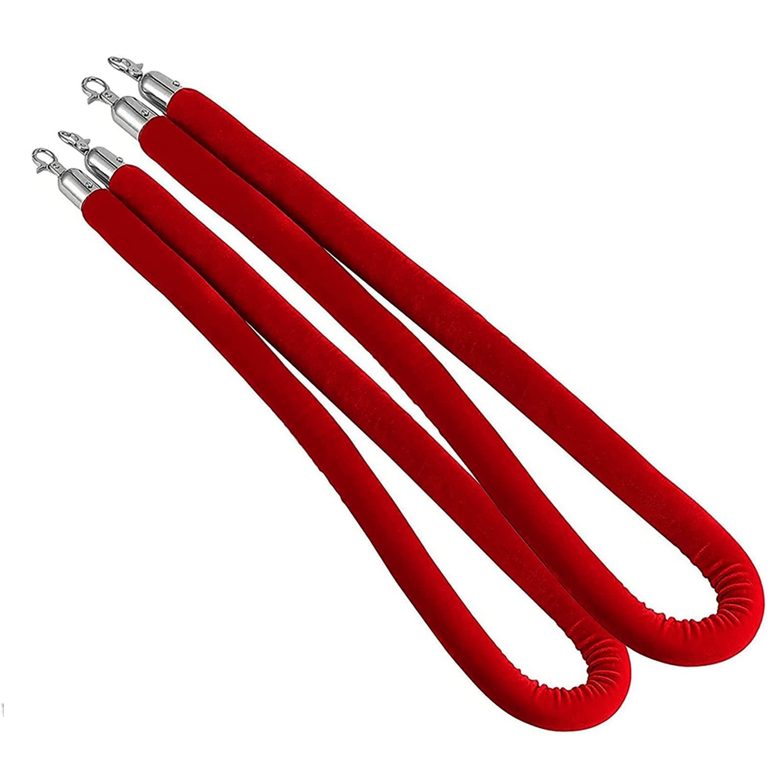 Guardrail rope， Hanging Rope Crowd Control, Long Barrier VIP Stanchion, for Red Carpet Events Themed Party/(Red,1.5M/59Inch/5Ft)