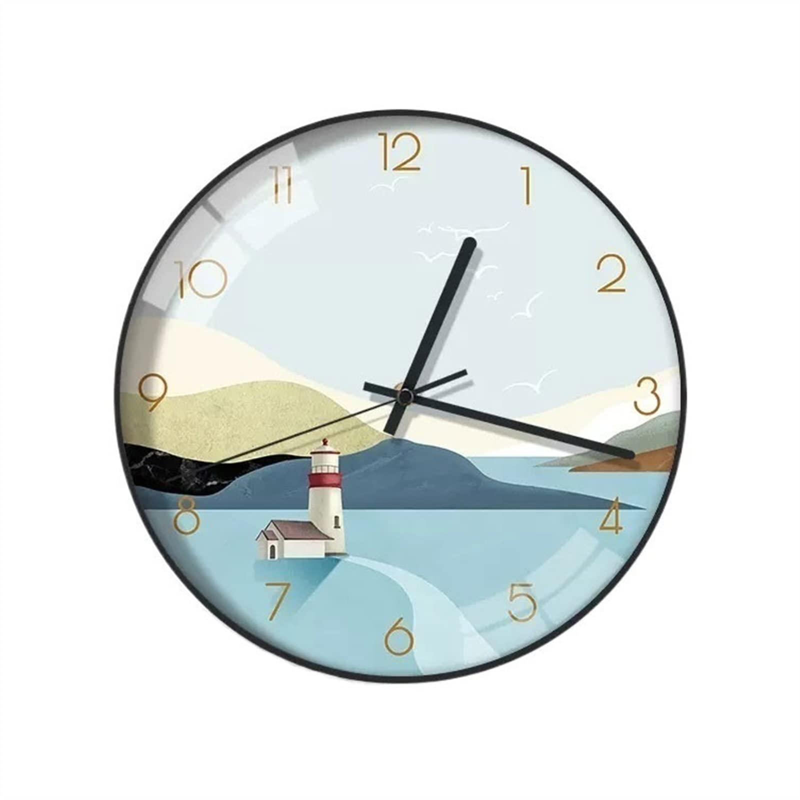 Horloge murale d'art minimaliste marron au design circulaire haut de gamme pour hotel