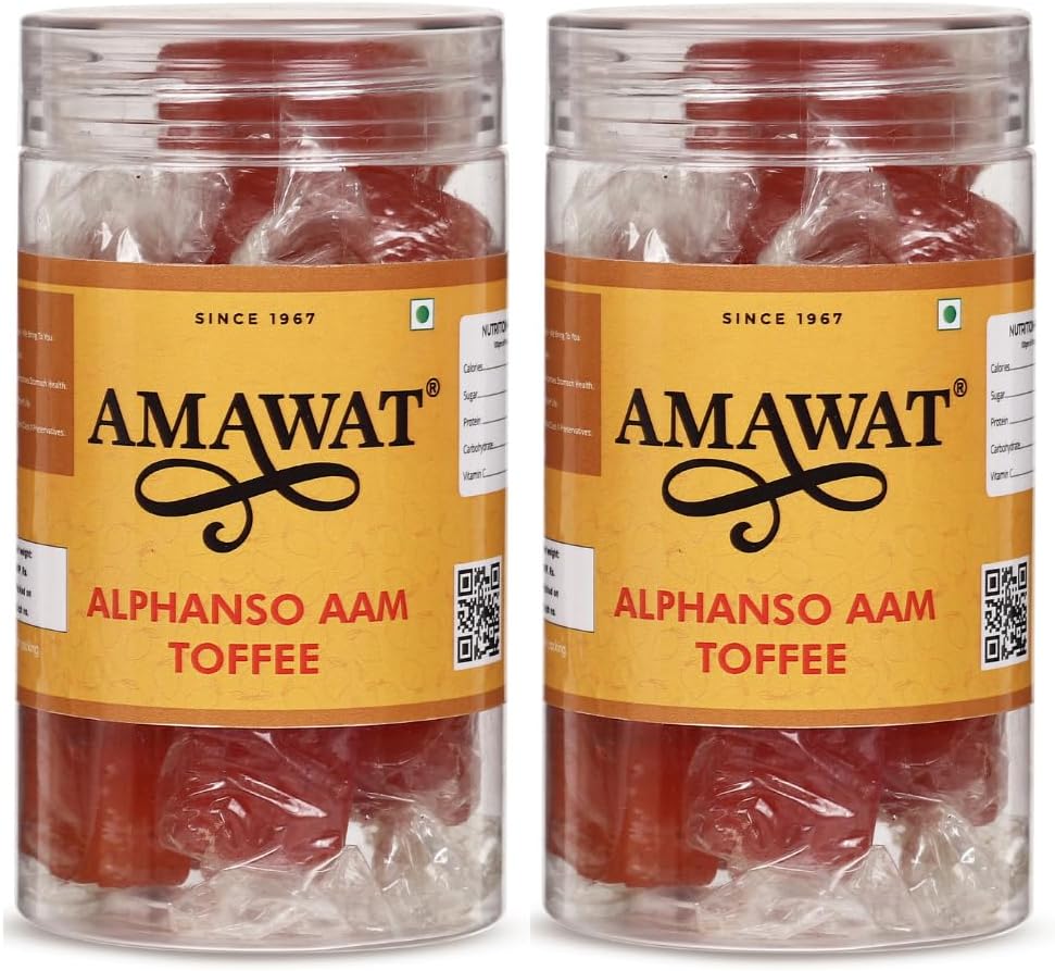 AMAWAT Alphonso Aam Papad Toffee (200gm; Pack of 2) | Premium Dried Aam Papad Candy | Sweet Mango Toffee