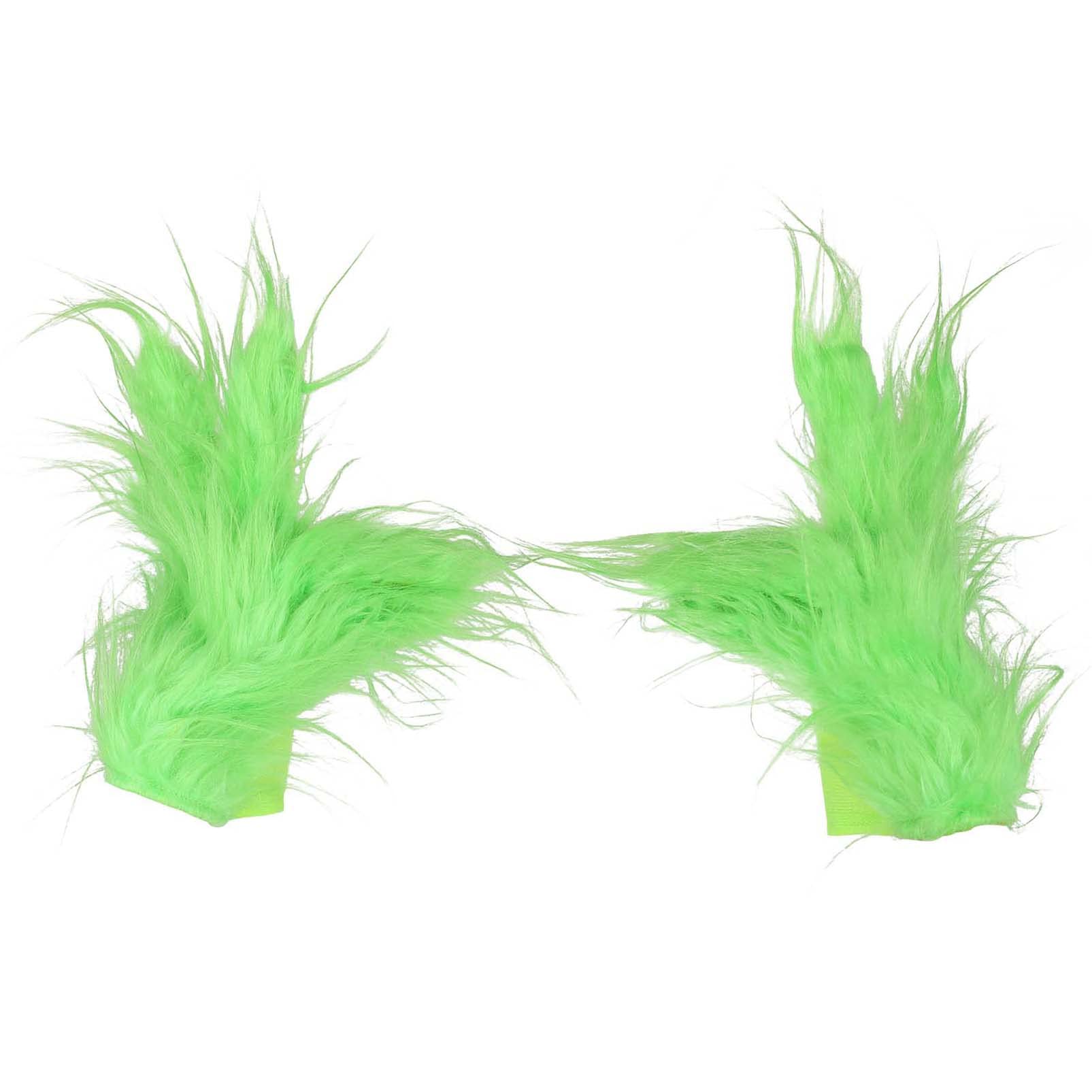 Makoike 3Pcs Green Monster Mask Gloves Shoe Covers Furry Monsters Full Head Mask Christmas Halloween Carnival Cosplay Costume Props (A) - Image 4