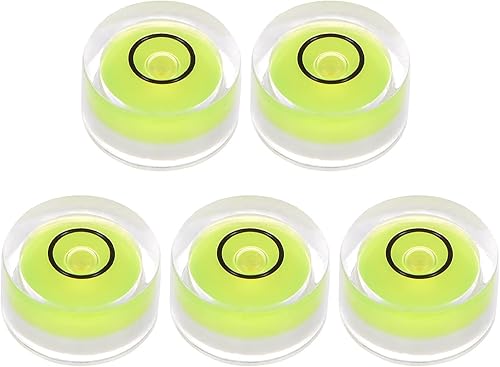 5 unidades de nivel redondo de burbuja de 0.47 x 0.31 pulgadas (0.472 x 0.236 in), mini niveles circulares de espíritu para nivelación de cámara,