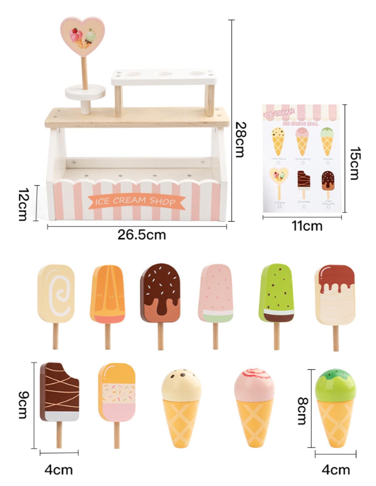 Set Gioco di Finzione Gelateria, Giocattolo per Giochi di Ruolo nel Negozio di Dolci