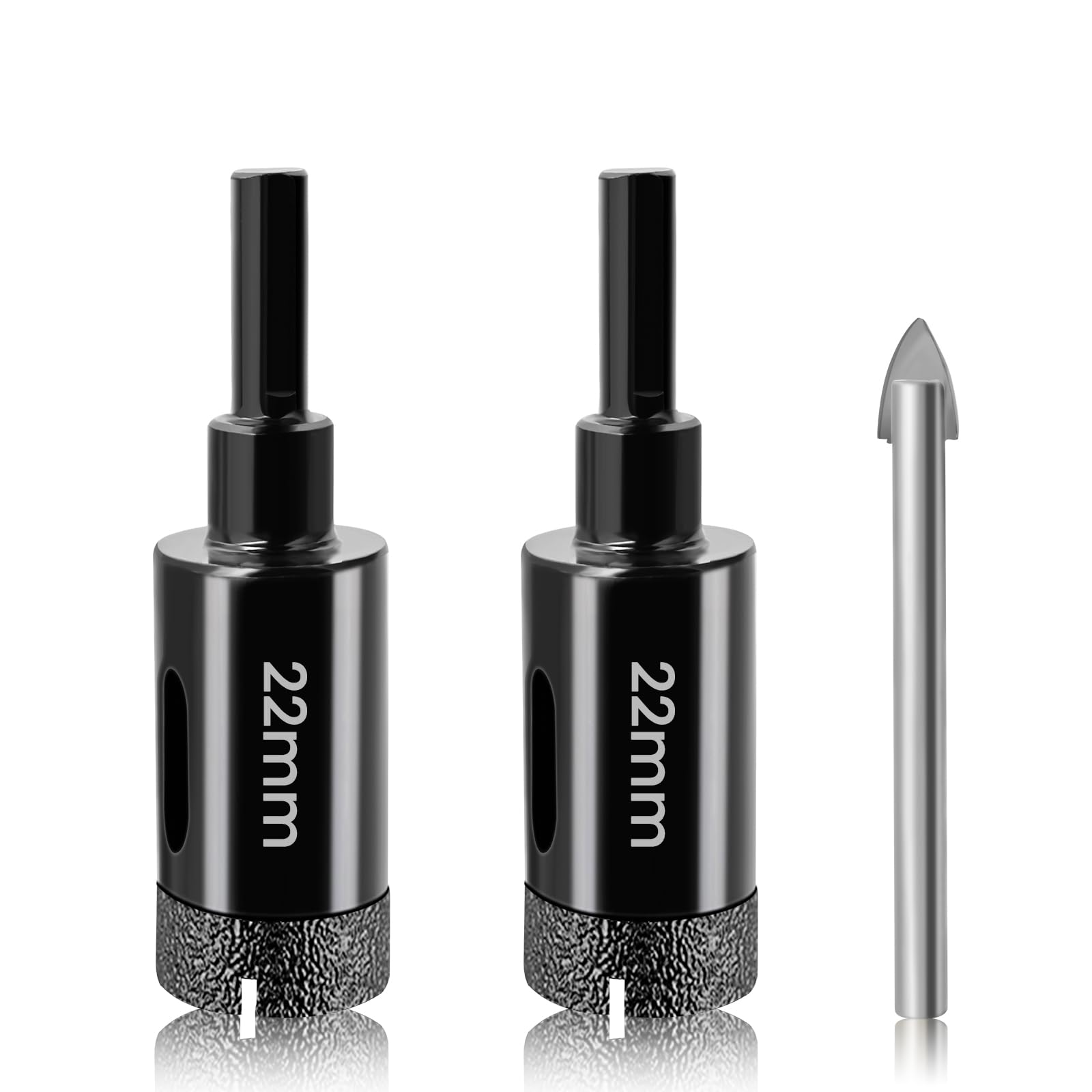22mm Tile Hole Cutter Set Josaton 2Pcs Diamond Hole Saw with Triangle Shank