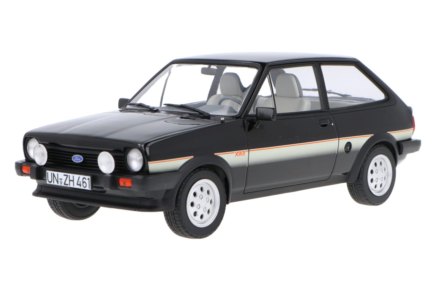 Norev NV182743 1:18 Ford Fiesta XR2 1981-Modelo Coleccionable Negro, Multi