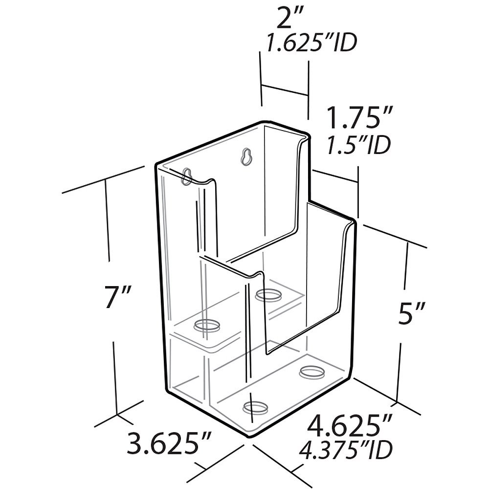 Azar 252032 Two-Pocket de dos niveles Trifold folleto soporte (2 unidades)