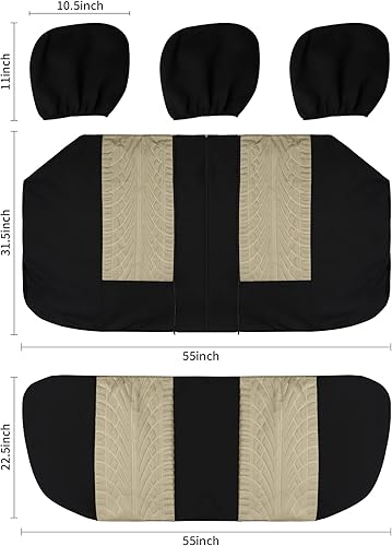 Miniatura 9 de VarCozy - Juego completo de fundas de asiento de asiento delantero y trasero dividido para automóvil, fundas para SUV, sedán, camioneta compatibles