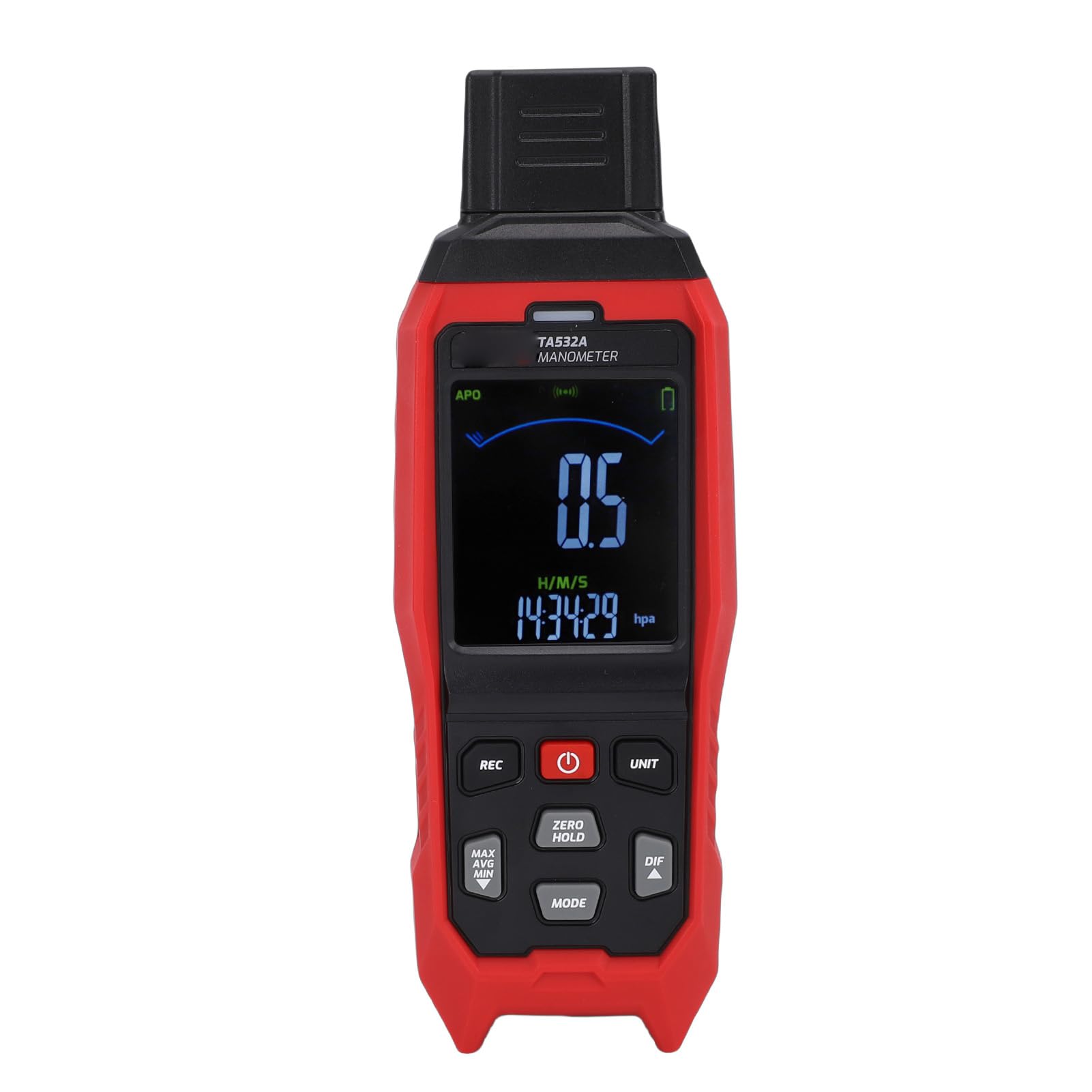 Manómetro Probador de presión de gas Medidor de presión diferencial digital con pantalla LCD retroiluminada 2 puertos para HVAC Frenado de automóviles Laboratorio industrial