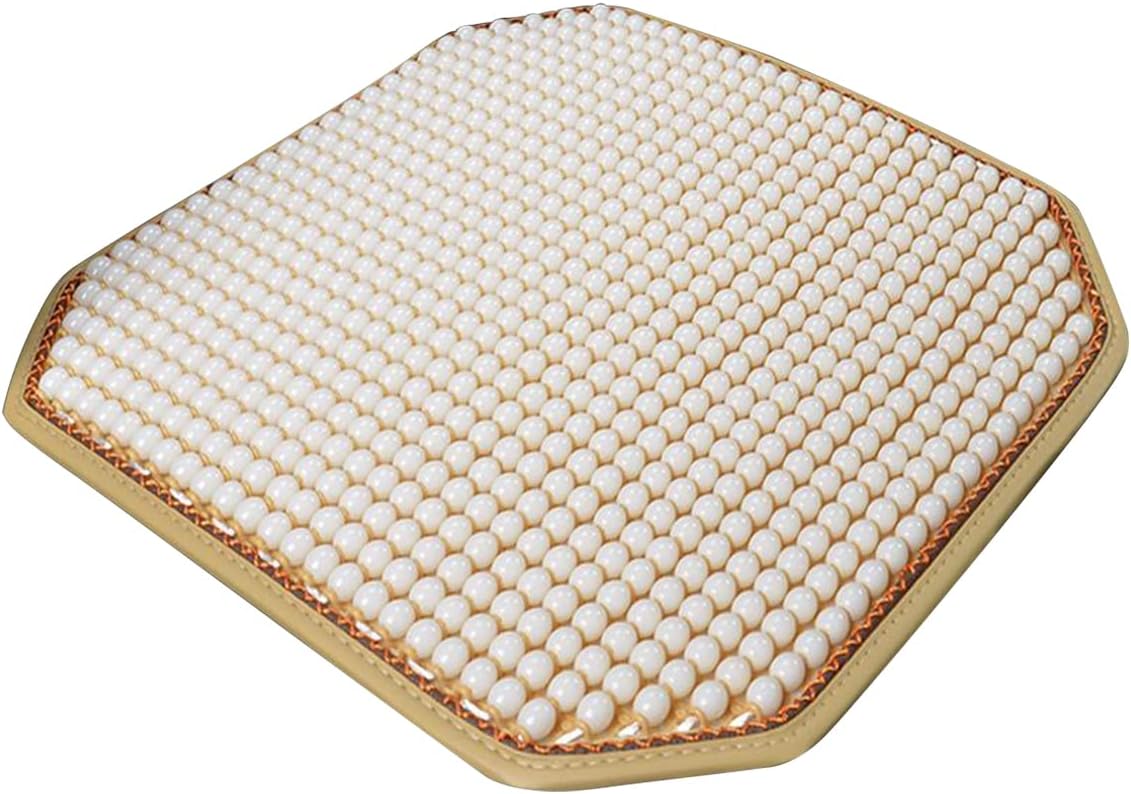 Universal Beaded Seat Cover, Decorative Jade Bead Imitation Seat Cushion for Car, Vehicle, Driver, Black