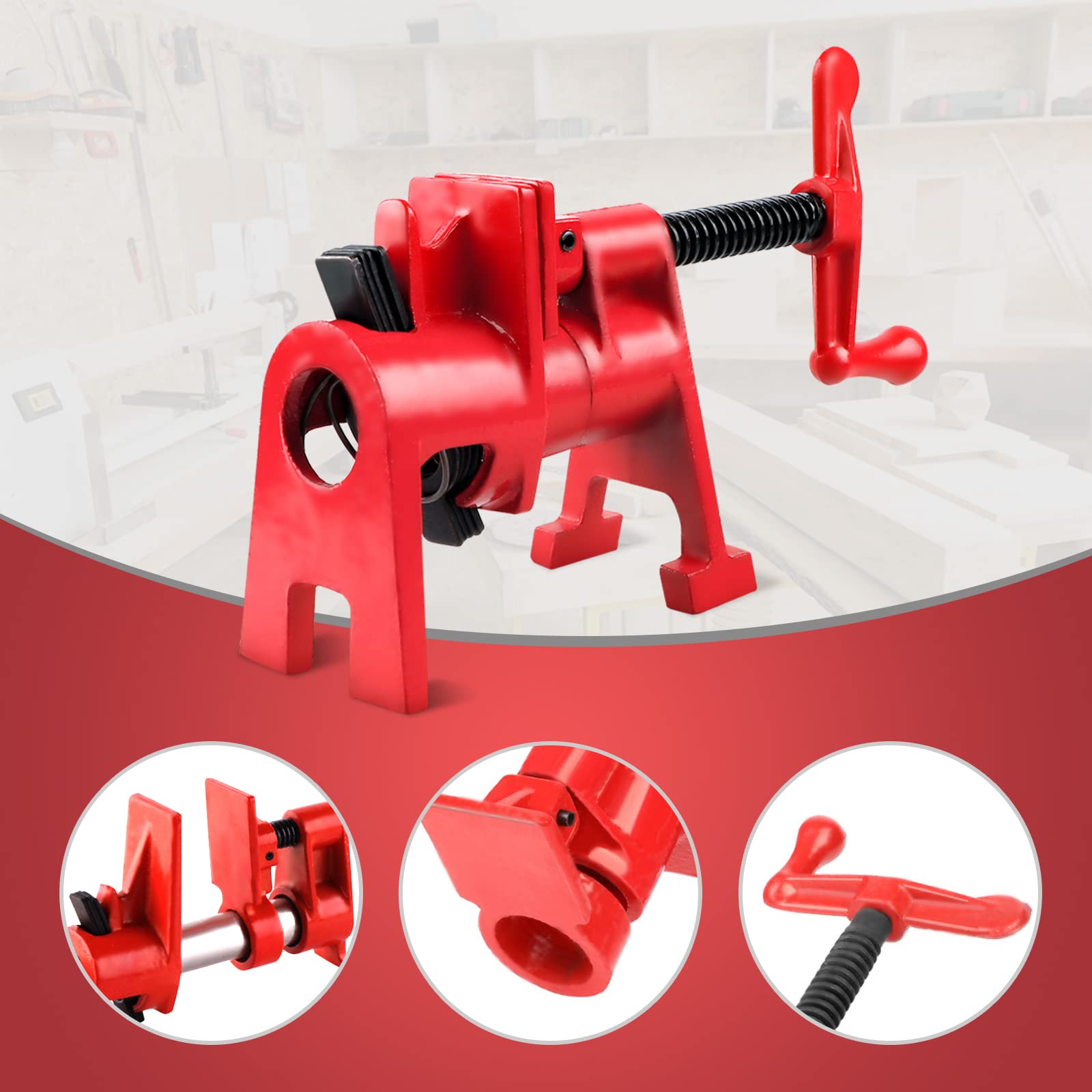 3/4 Set di Morsetti in Metallo per Legno a Base Larga per impieghi rapidi a sgancio rapido Banco da Lavoro, Clamp Wood Heavy Duty in ghisa