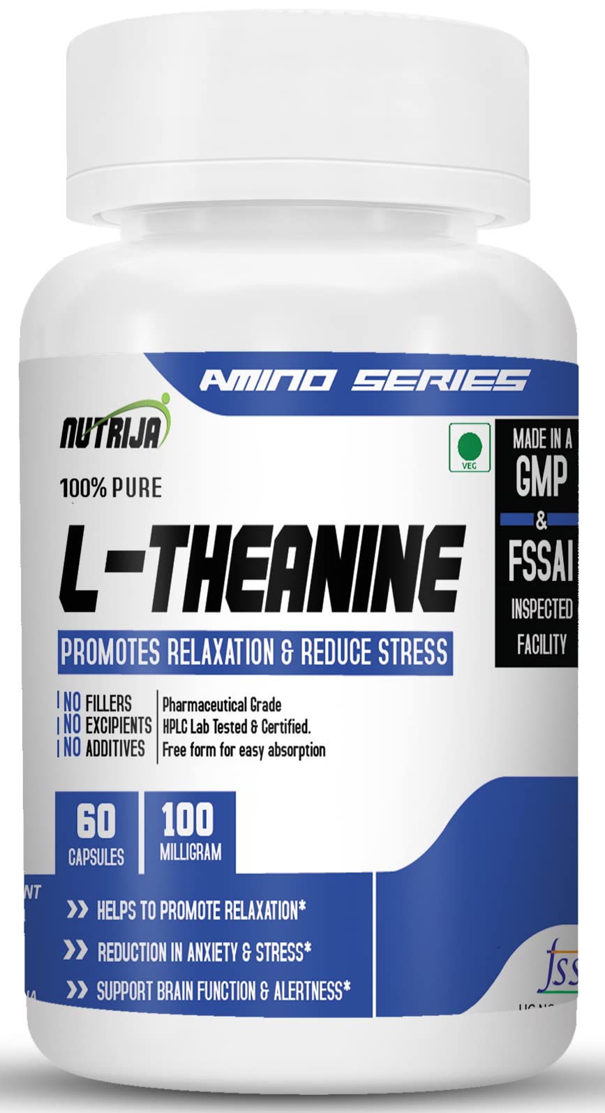 NutriJa L-Theanine 100MG | Amino Acid Supplement - 60 Capsules-image-21
