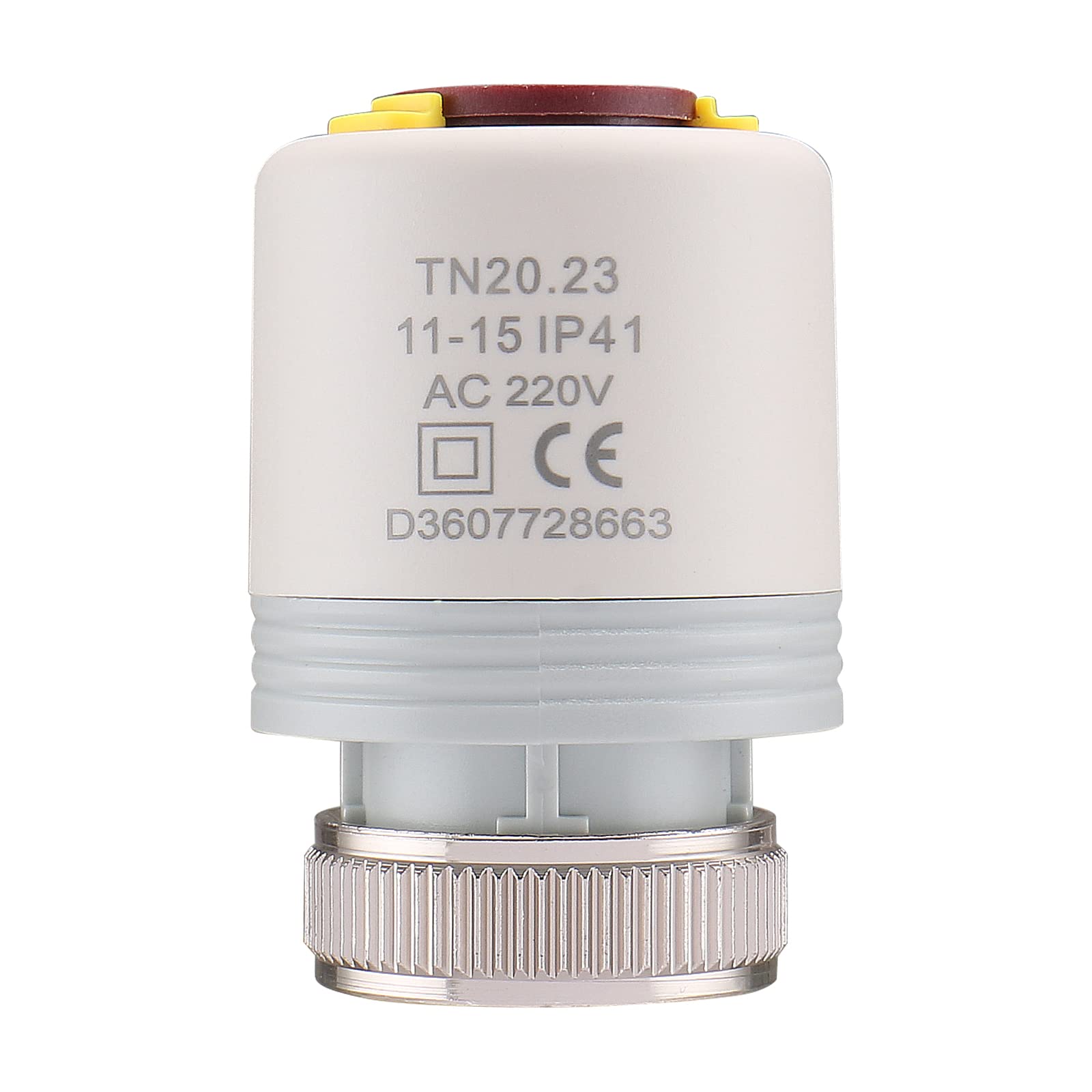 Wengart Attuatore Termico NC (Normalmente Chiuso) 230V, Testina Elettrotermica 2 Fili per Collettore Riscaldamento a Pavimento e Radiatori, Attacco M30x1.5, con Indicatore di Stato Rosso, WG2220