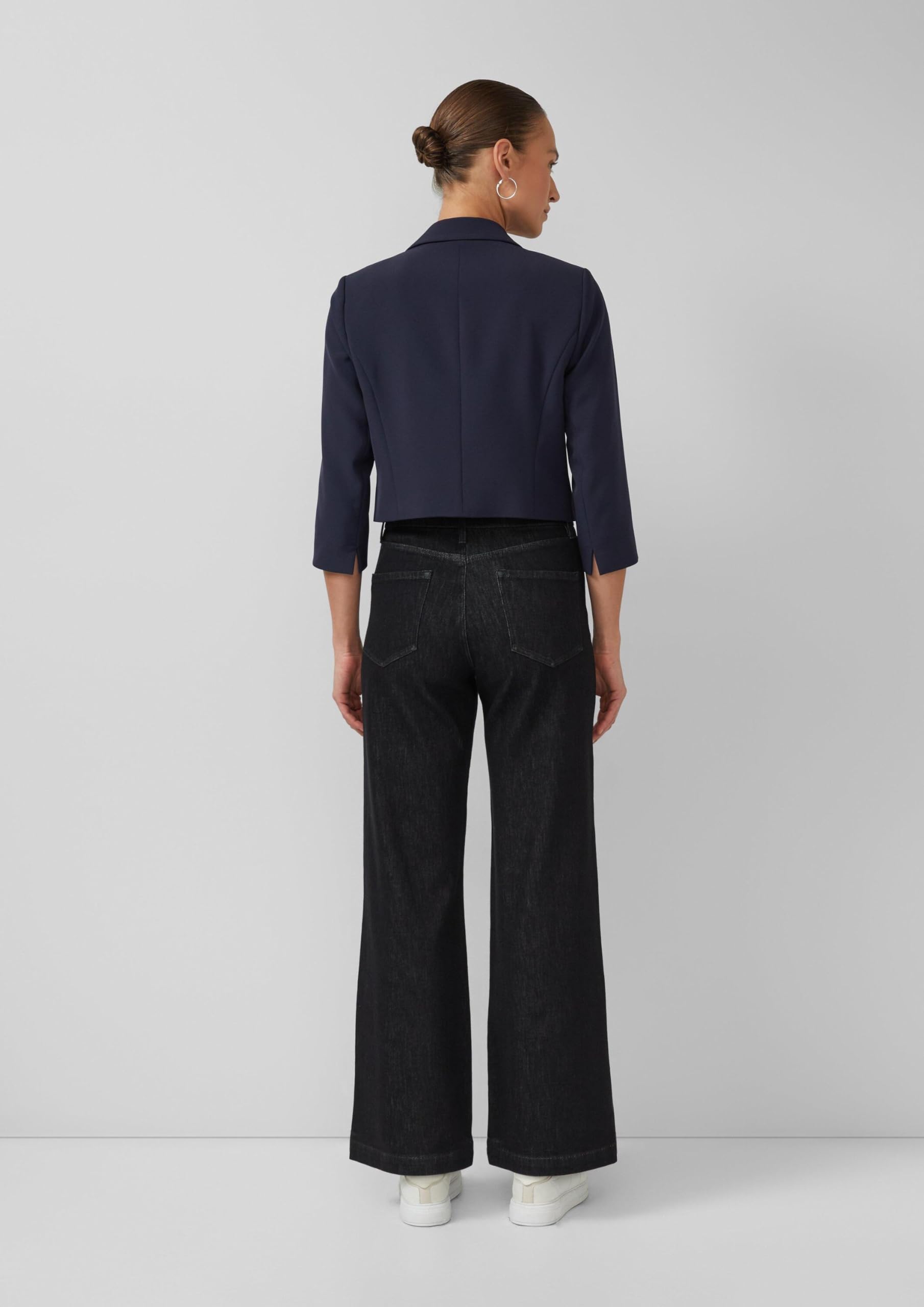 s.Oliver BLACK LABEL Damen 2179682 Cropped Blazer 3/4 Arm