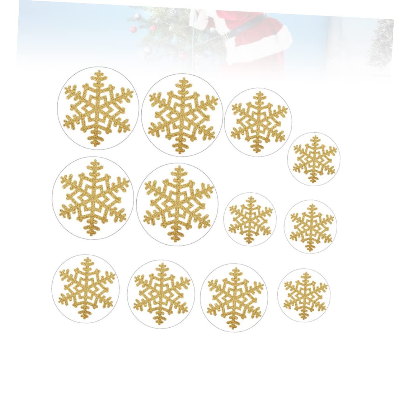 OUNONA 36stücke Weihnachts-schneeflocken Aufkleber Kreative Pvc Wandtattoos Abnehmbare Fußboden-dekoration Glitzernde Weihnachtsdeko Für Zuhause Und Partys