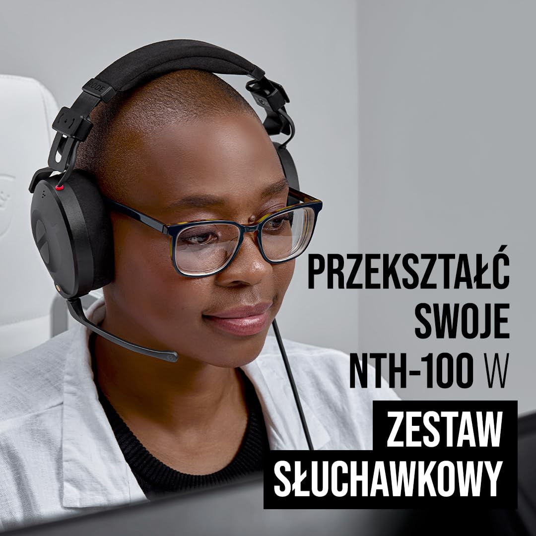 RØDE NTH-Mic Profesjonalny mikrofon słuchawkowy dla słuchawek NTH-100, dla mediów, transmisji, podcasting, tworzenia treści, streamingu, pracy z domu (czarny)