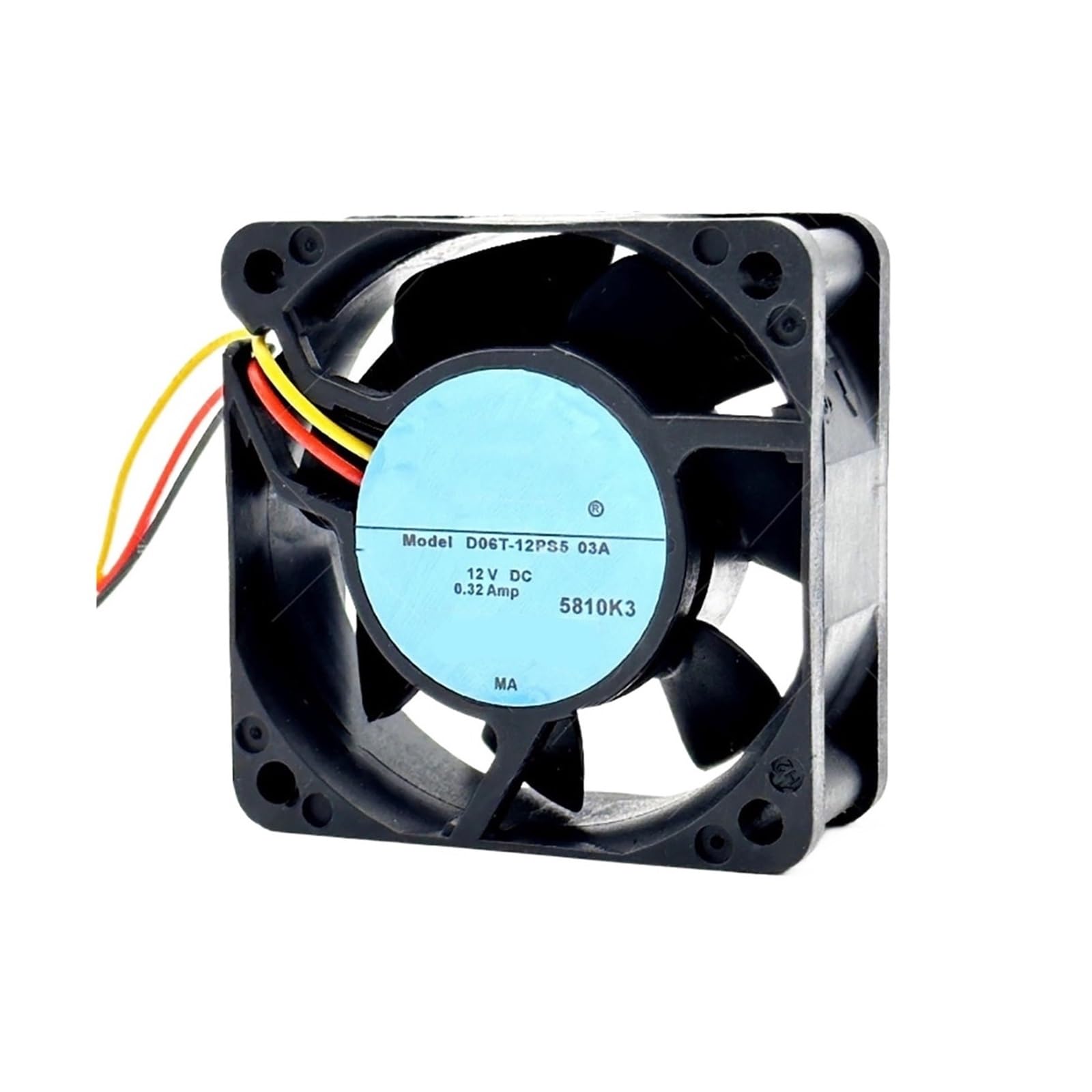 YLPWKMVZ Axial flow 60x60x25mm D06T-12PS5 03A 12VDC 0.32A Cabinet cooling fan