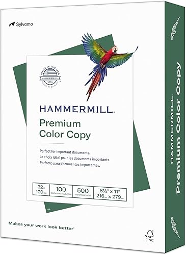 Hammermill 102630 papel para copia digital a color 32 libras de 85 x 11 pulgadas tamaño carta brillo 100 1 resma de 500 hojas Blanco Hammermill 102630 papel para copia digital a color 32 libras de 85 x 11 pulgadas tamaño carta brillo 100 1 resma de 500 hojas Blanco