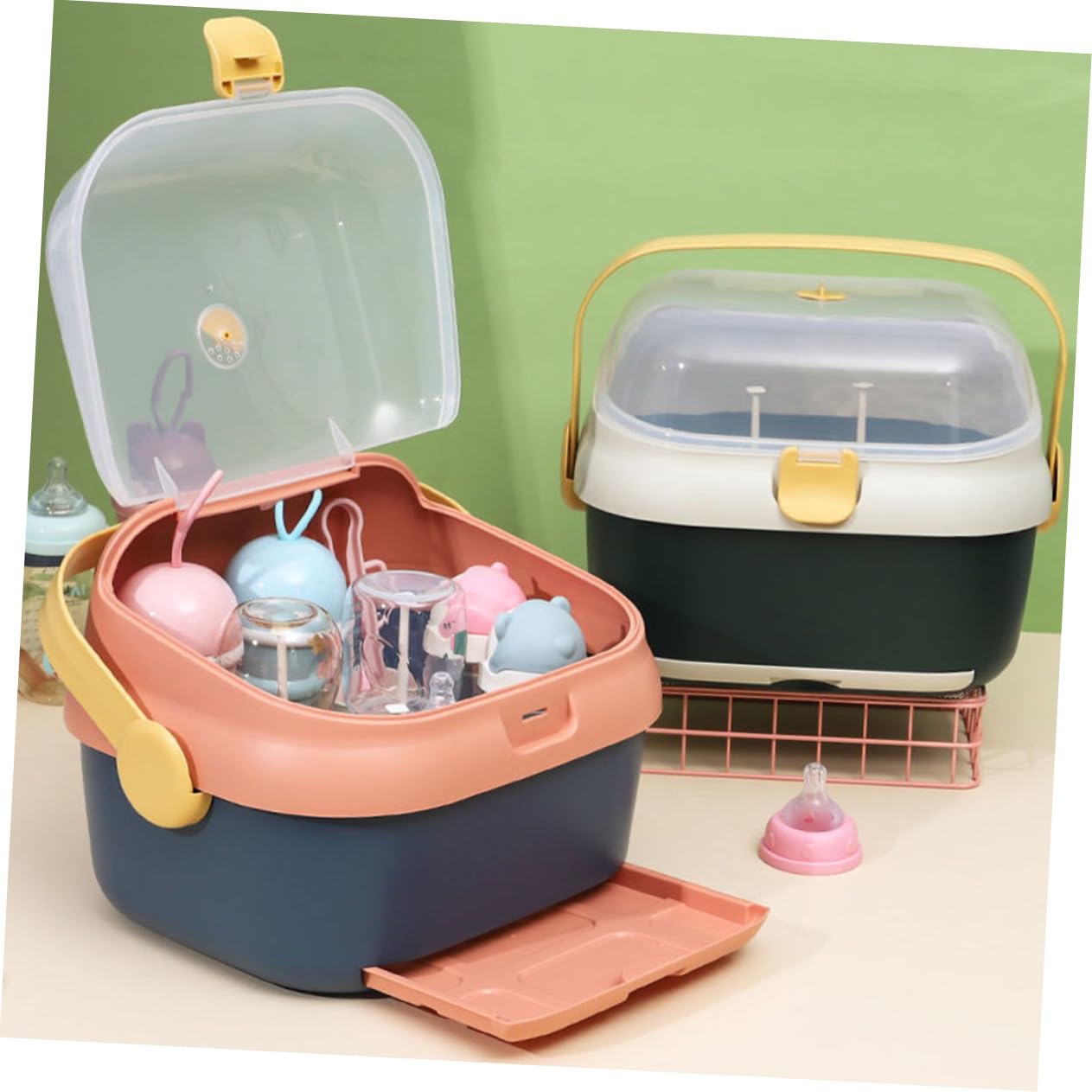 Babyflaschen Trockenbox Großformat Mit Deckel Staubdicht Babyflaschenhalter Aufbewahrungsbox Frei Multifunktional Für Babypflege Und Flaschenreinigung