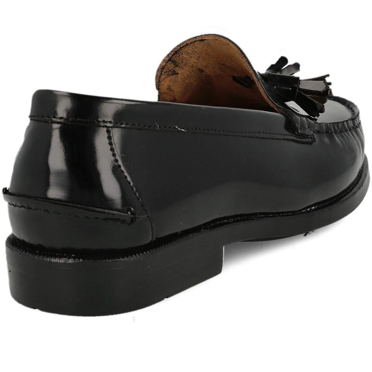 Mocasin de Piel para Hombre. Hechos en España. Zapato Clasico Antifaz y Borlas para Caballero. Piso de Goma Muy Flexible. Piel Florentic Antiarrugas