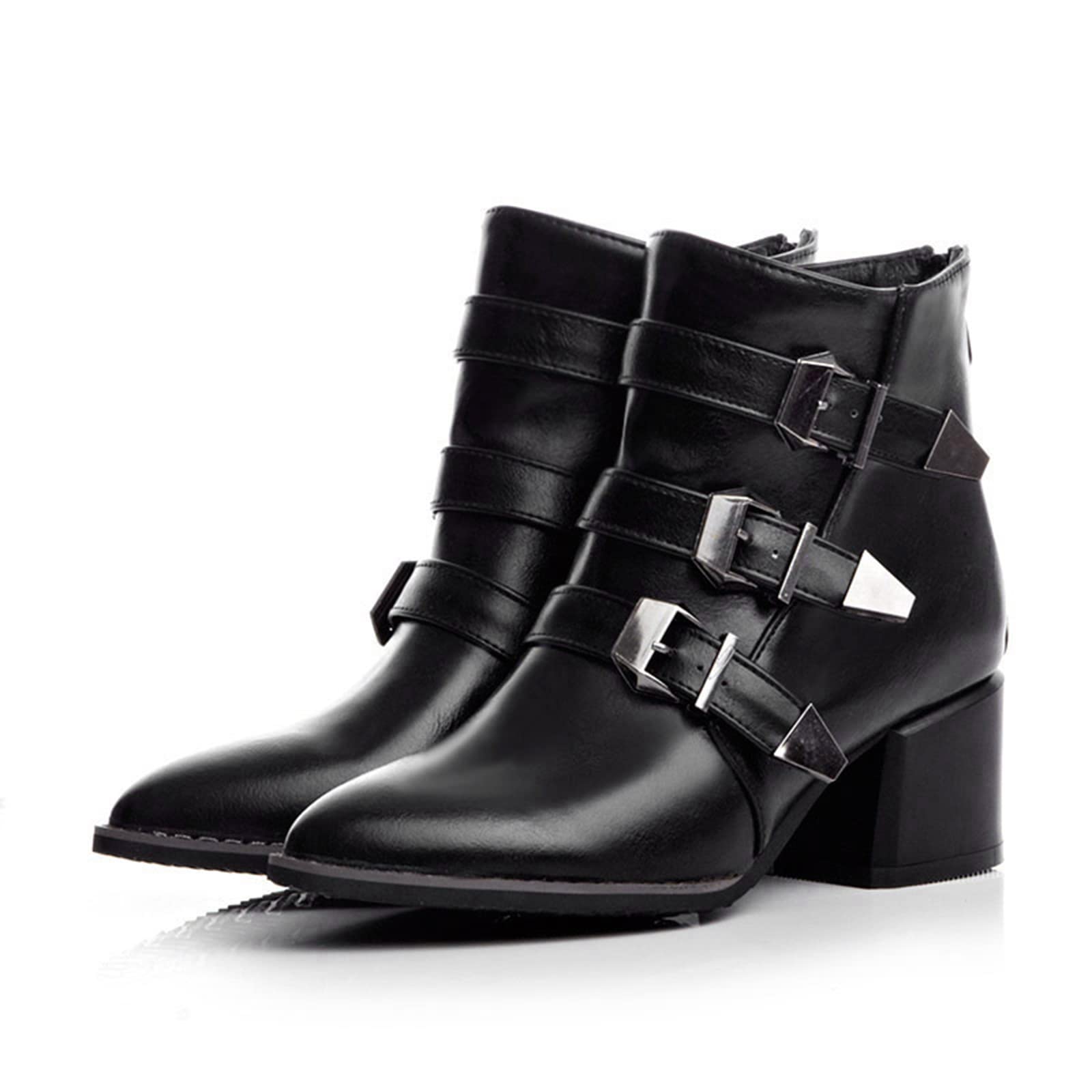 Bottines à la mode avec fermeture éclair et boucle design exclusif