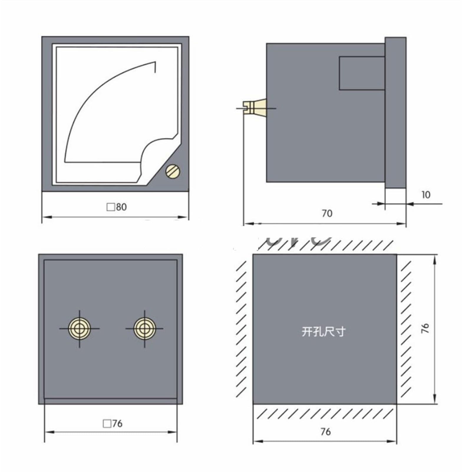 Ampèremètre analogique à pointeur 6L2-A, 80mm X 80mm, AC50/5A AC100/5A AC2000/5A AC3000/5A, Type pointeur AC, 1 pièce(AC 2000 A)