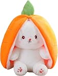 Cute Plush Bunny Stuffed Rabbit Animal Toy Reversible Strawberry Pillow