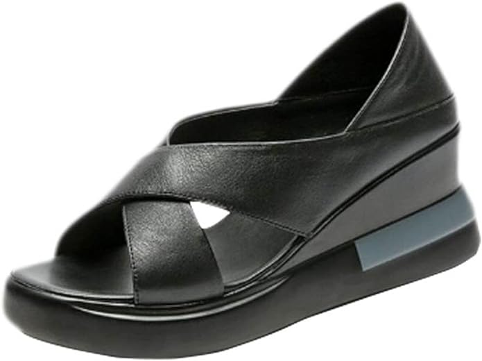 ANN Demeulemeester ブラック オープントゥウェッジヒール ANN Demeulemeester ブラック オープントゥウェッジヒール ANN