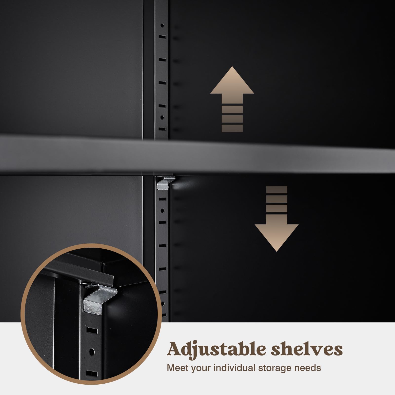 Sightlife Noire Armoires de Bureau,Placard Polyvalent, Meuble de Rangement en Acier, Bureau, Maison, école, Cuisine, Garage, Armoire Murale à Outils, 2 Portes 90 x 80 x 40 cm